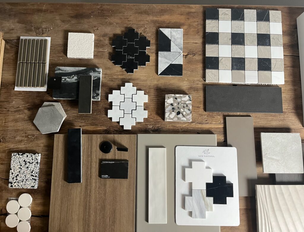 Every detail tells a story—our flatlay reveals the curated materials behind this luxury home’s signature style.